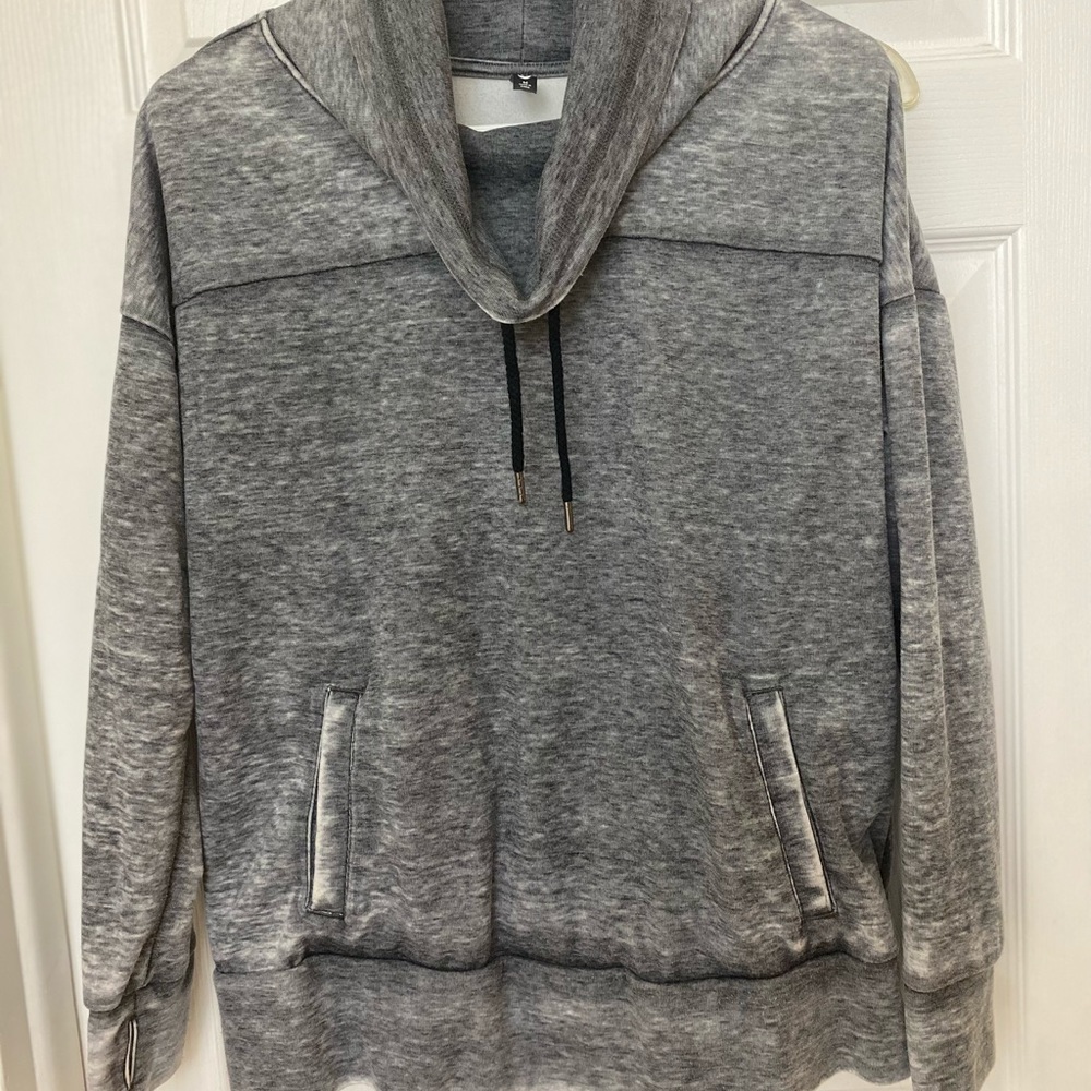 Women’s size Medium MTA Sport Gray Cowl Neck Sweat shirt